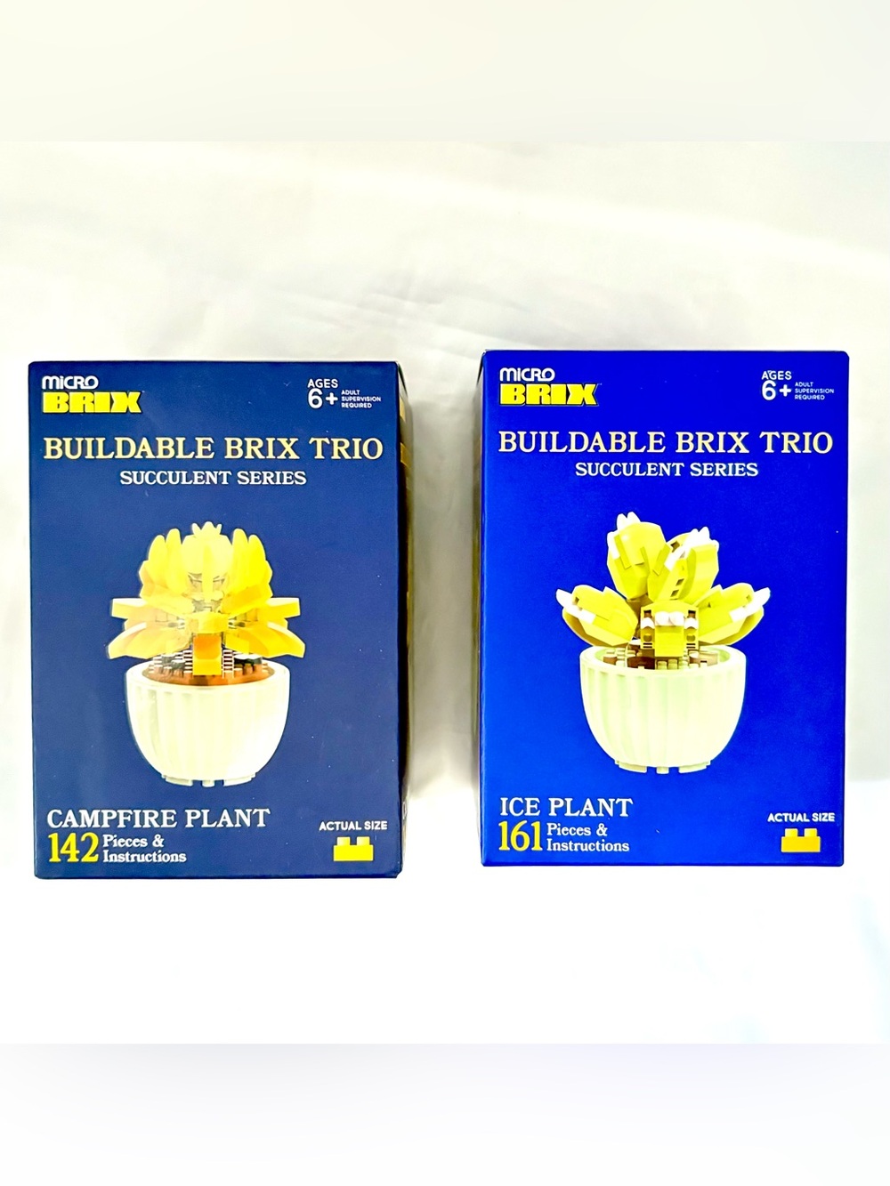 Set of 2 Micro Brix Succulent Series Ice Plant & Campfire Plant Building Blocks